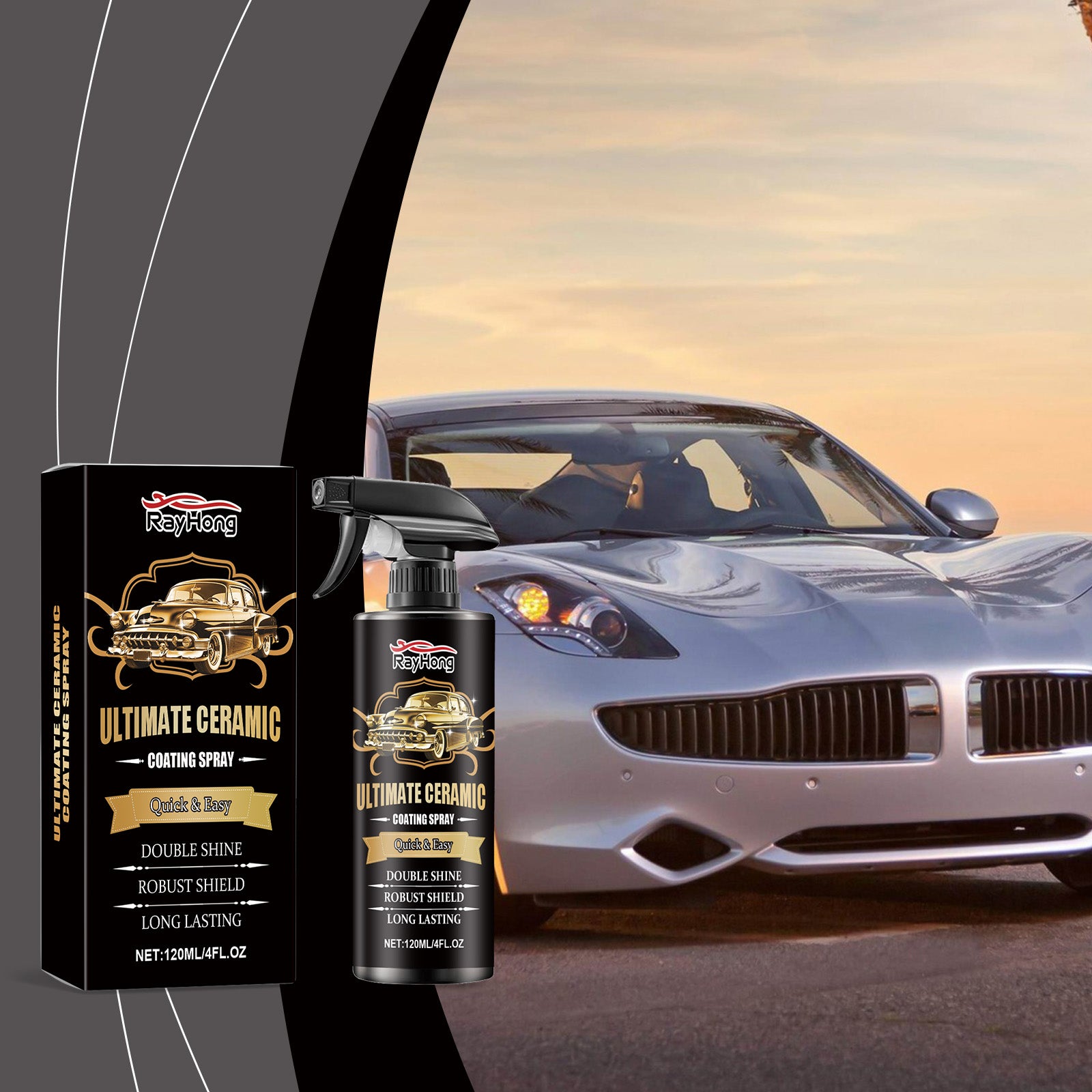 Rayhong Auto Quick Coating Spray Auto Finish Waxing Antifouling Brightening Maintenance Coating Coating Agent