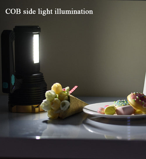 LED Torch USB Rechargeable COB Flashlight Spotlight Camping Light Most