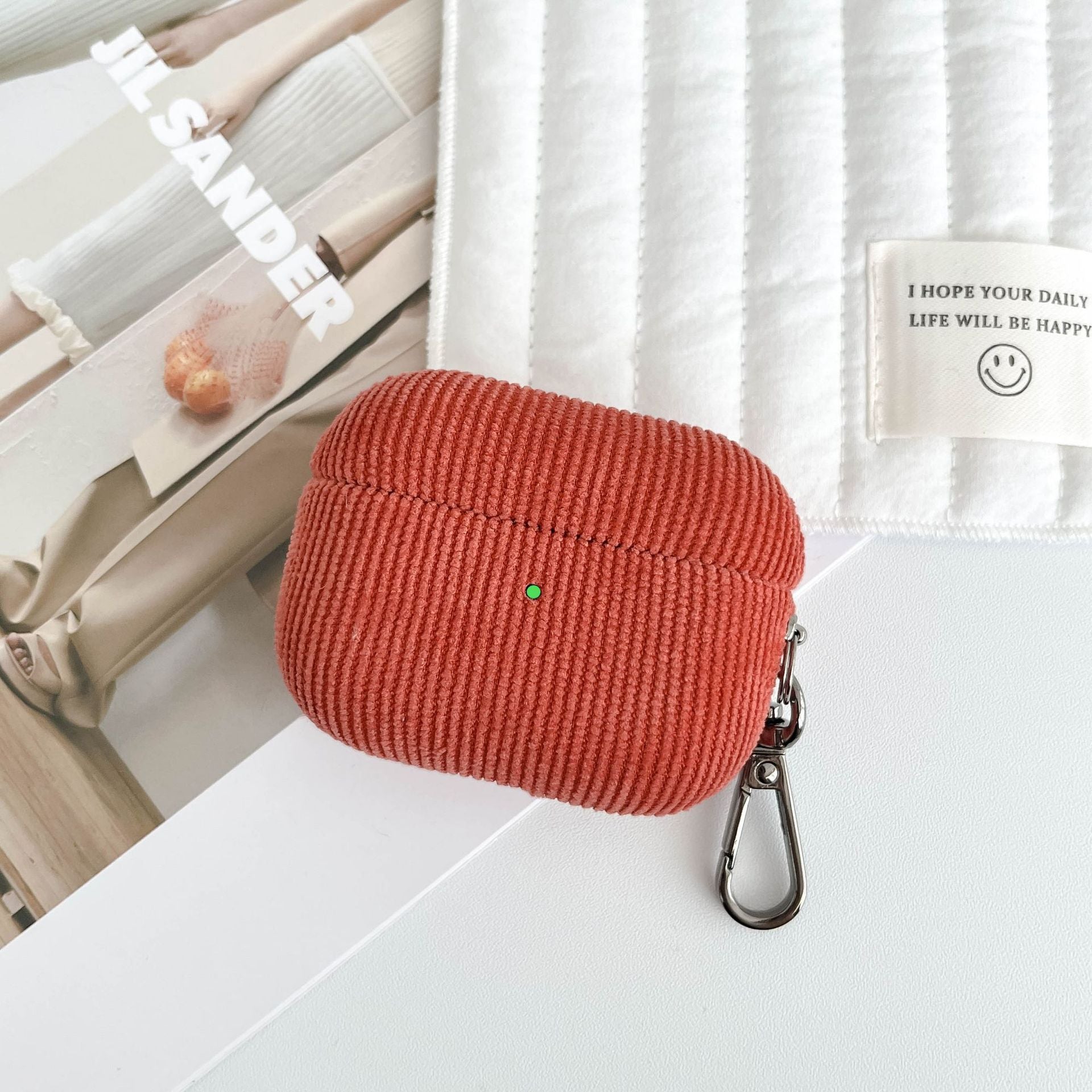 Corduroy Apple Wireless Earphone Case Suitable for Airpods Pro2 Pure Ribbon Buckle Earphone Protective Cover
