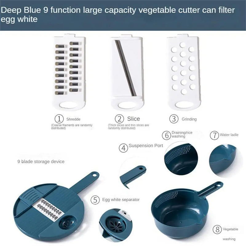 Multi-Blade Vegetable Slicer & Grater with Container