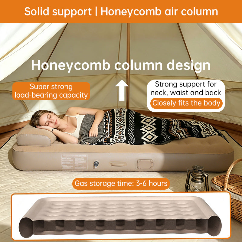 Self-Inflating Camping Air Mattress with Built-In Pump