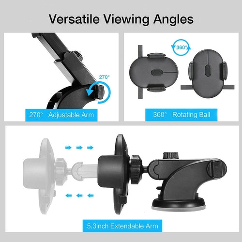 Telescopic Dashboard Phone Mount – Suction Cup