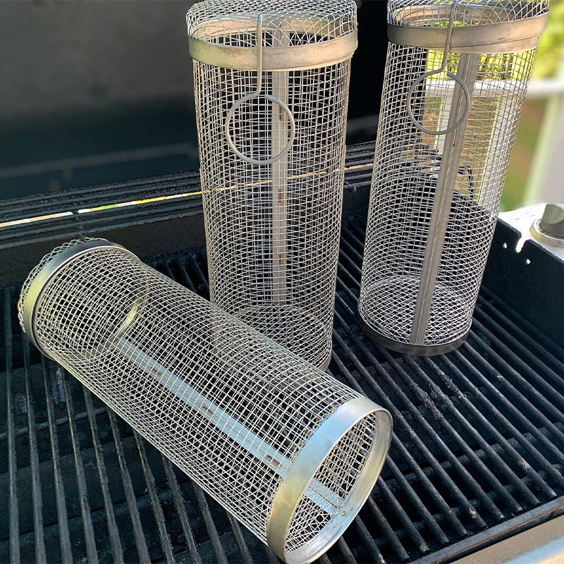Rolling BBQ Grilling Basket