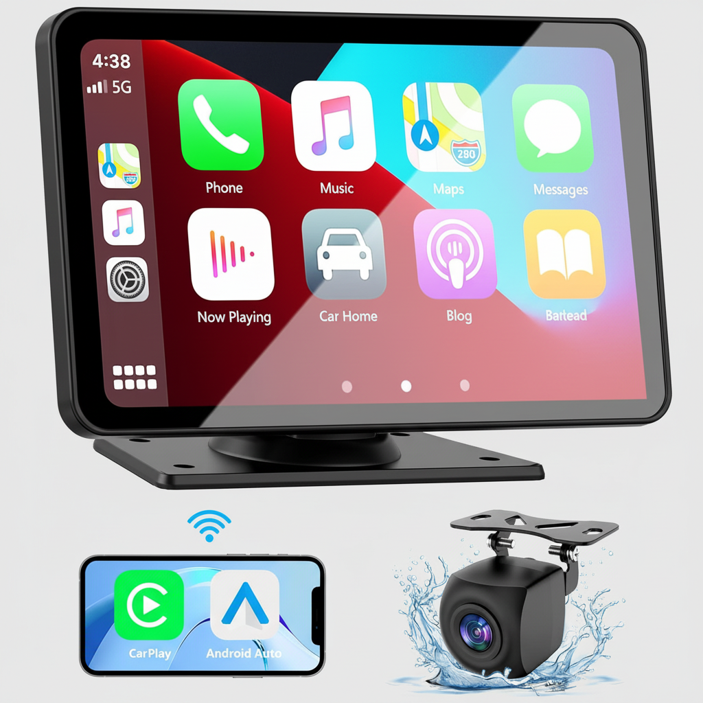 7" Portable Wireless CarPlay Screen