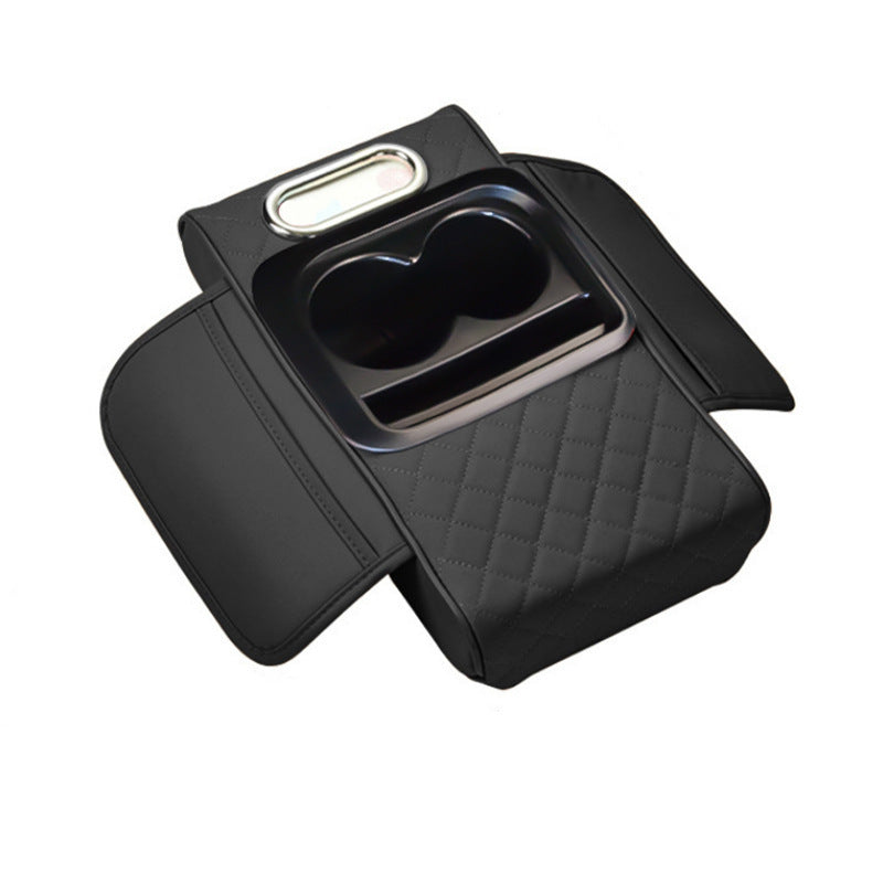 Car Armrest Pad with Cup Holder & Tissue Box