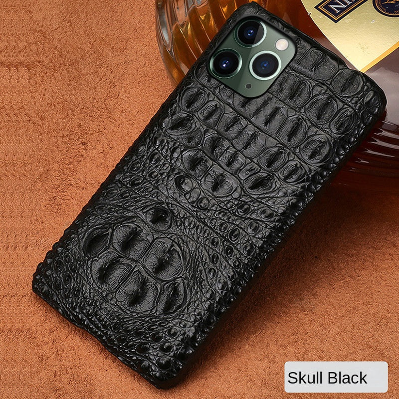 Crocodile-Grain Leather iPhone Case
