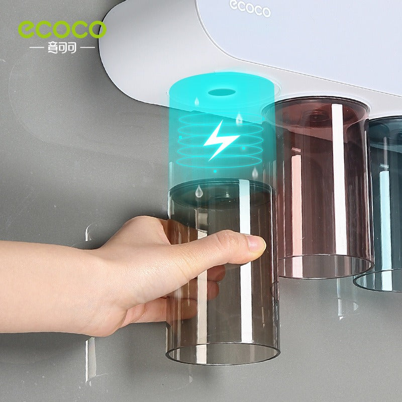Wall-Mounted Toothbrush & Cup Organizer