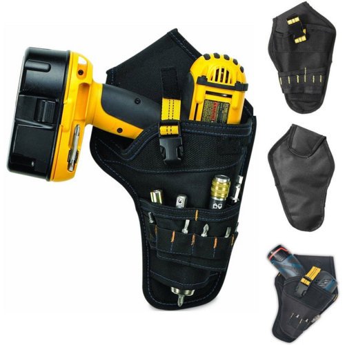 Heavy Duty Drill Holster Tool Belt Pouch Bit Holder Hanging Waist Bag