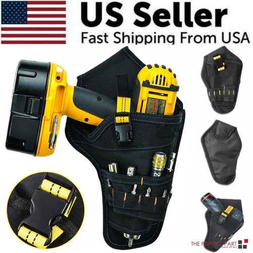 Heavy Duty Drill Holster Tool Belt Pouch Bit Holder Hanging Waist Bag