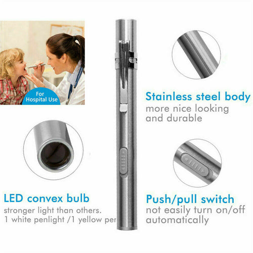 5" LED USB Rechargeable Mini Tactical Flashlight Stainless Steel Torch