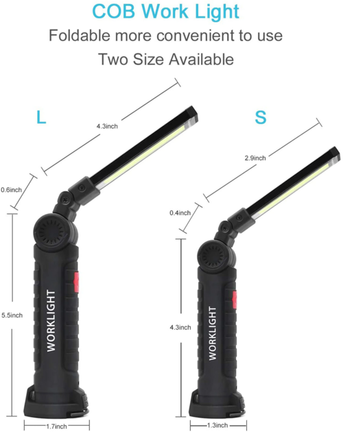Rechargeable LED COB Work Light Mechanic Flashlight Lamp Magnetic Base