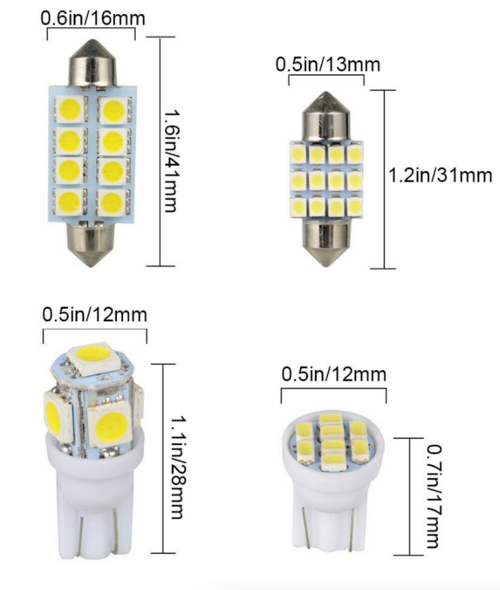 14-Piece T10 LED Interior Car Light Kit