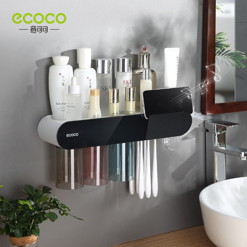 Wall-Mounted Toothbrush & Cup Organizer