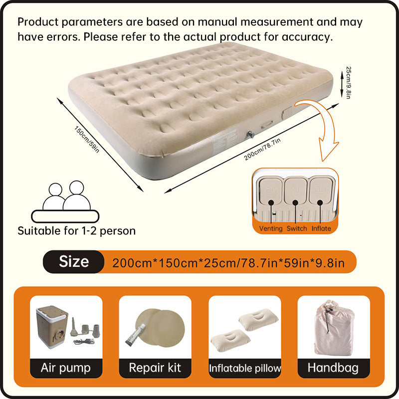 Self-Inflating Camping Air Mattress with Built-In Pump