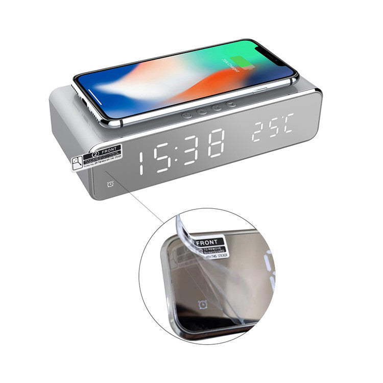 LED Alarm Clock with Wireless Charging