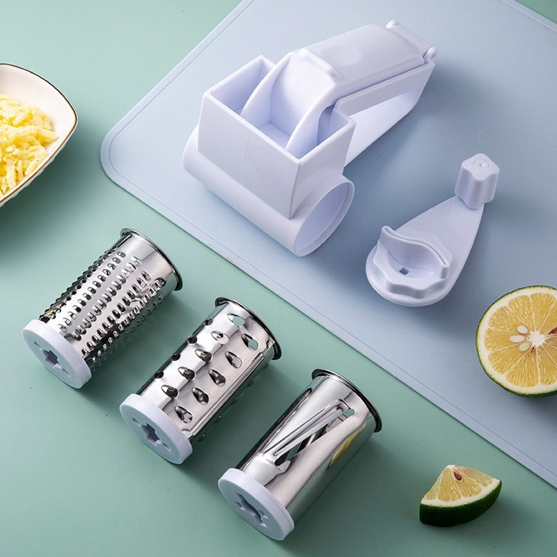 Handheld Rotary Cheese Grater with Stainless Steel Drum