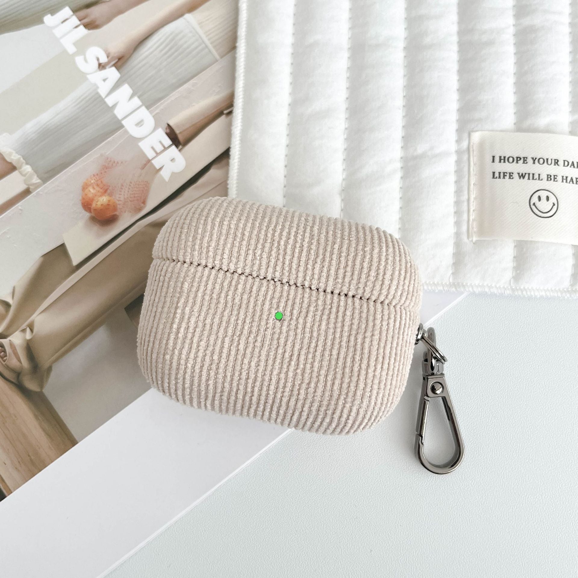 Corduroy Apple Wireless Earphone Case Suitable for Airpods Pro2 Pure Ribbon Buckle Earphone Protective Cover