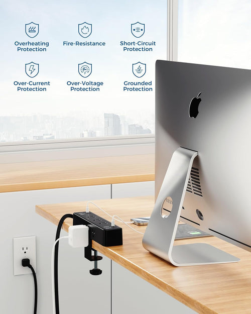 Desk Clamp Power Strip With 17-in-1 Hub And 40W Fast Charge