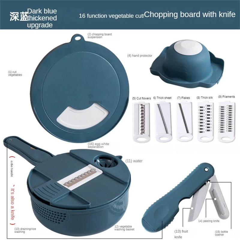 Multi-Blade Vegetable Slicer & Grater with Container