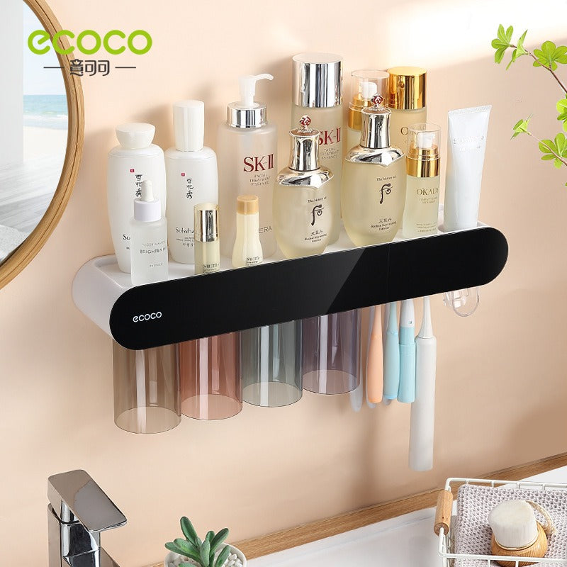 Wall-Mounted Toothbrush & Cup Organizer