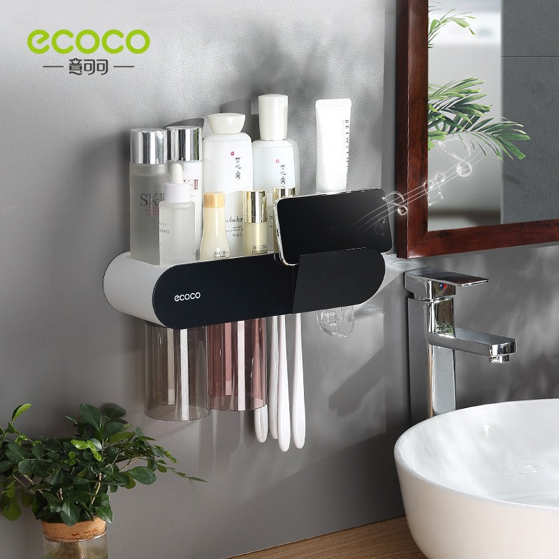 Wall-Mounted Toothbrush & Cup Organizer