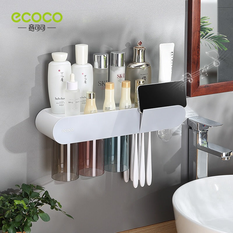 Wall-Mounted Toothbrush & Cup Organizer