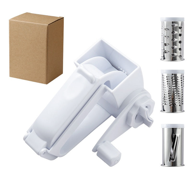 Handheld Rotary Cheese Grater with Stainless Steel Drum