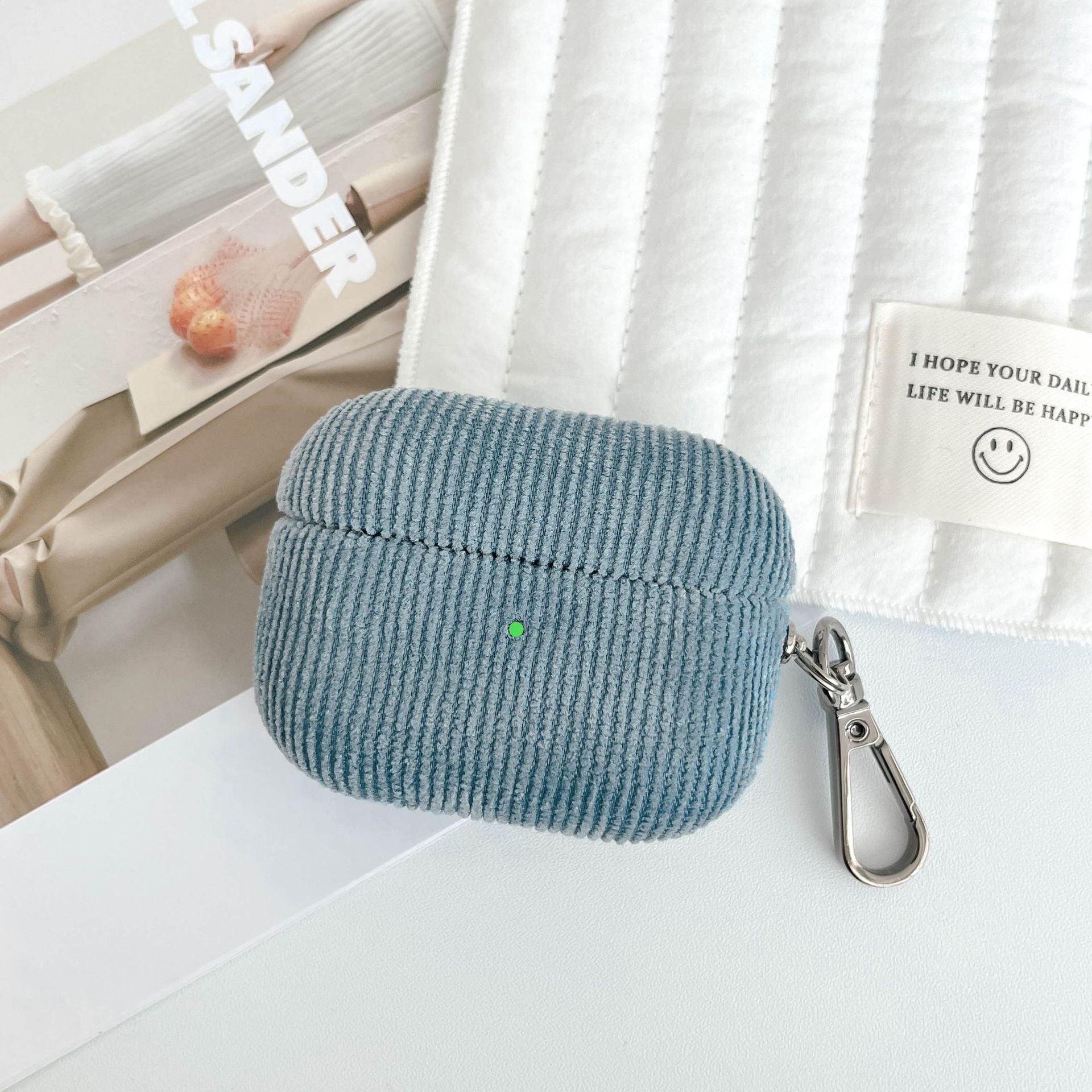 Corduroy Apple Wireless Earphone Case Suitable for Airpods Pro2 Pure Ribbon Buckle Earphone Protective Cover