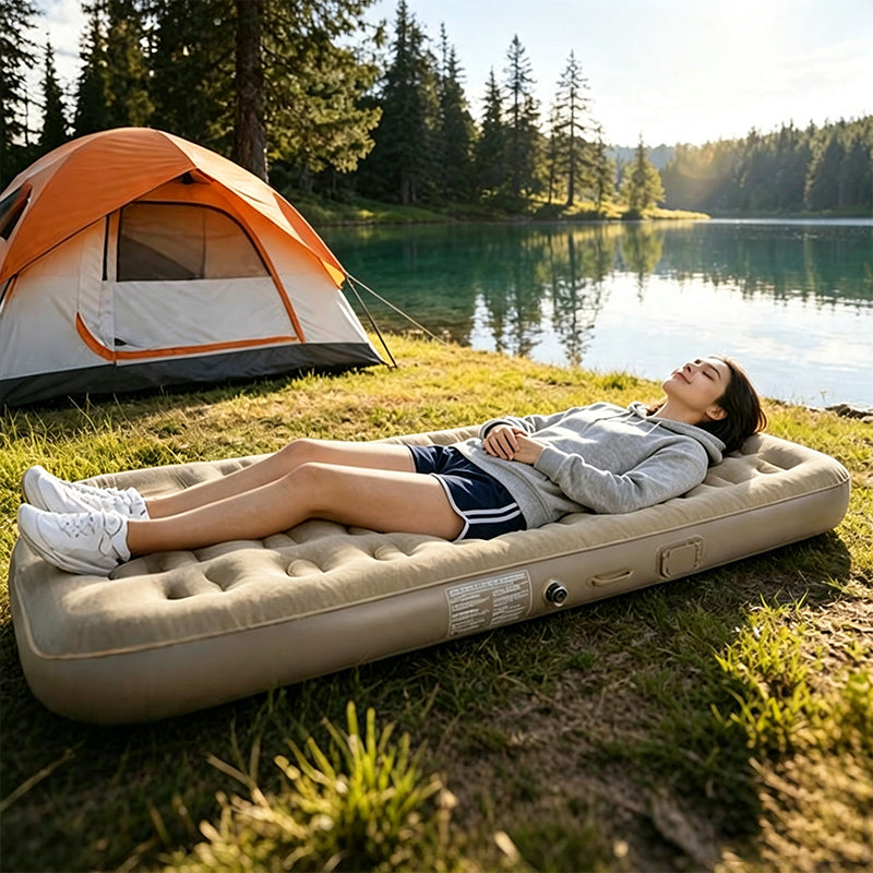 Self-Inflating Camping Air Mattress with Built-In Pump