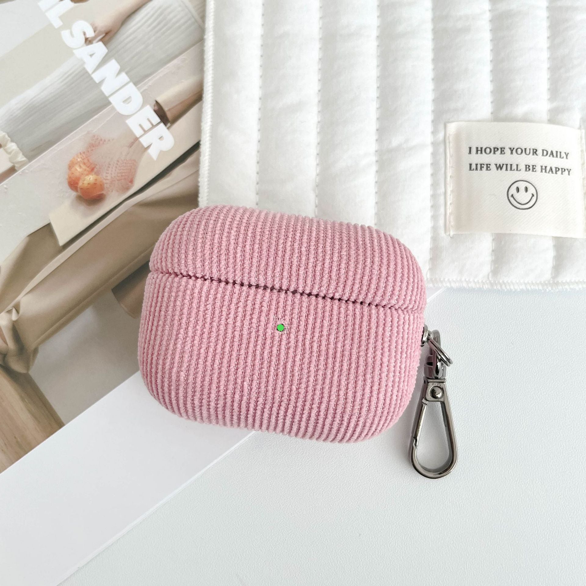 Corduroy Apple Wireless Earphone Case Suitable for Airpods Pro2 Pure Ribbon Buckle Earphone Protective Cover