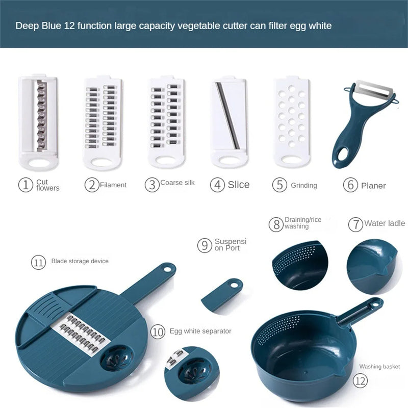 Multi-Blade Vegetable Slicer & Grater with Container