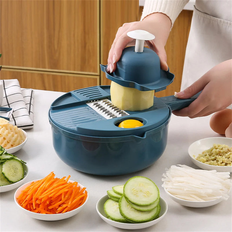Multi-Blade Vegetable Slicer & Grater with Container