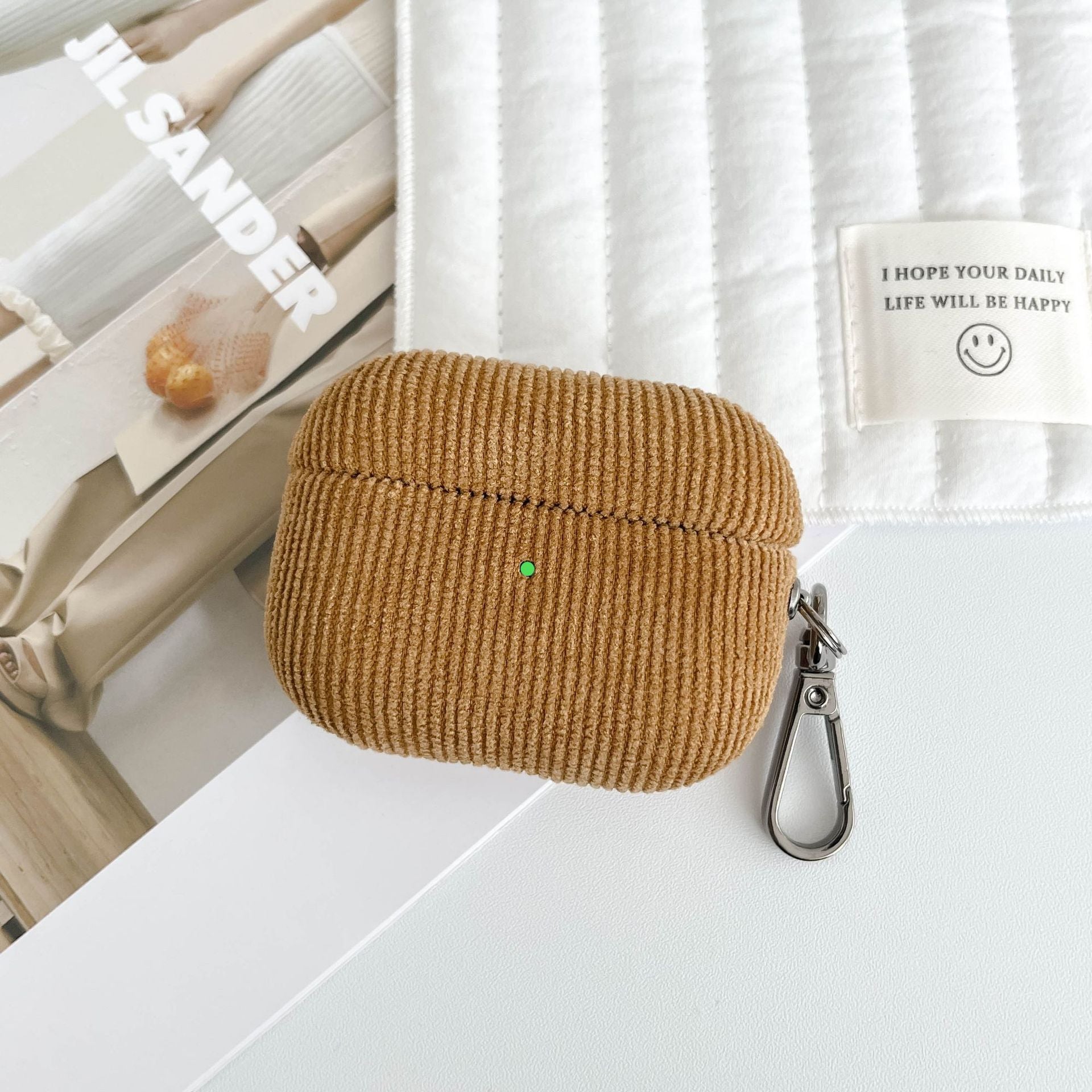 Corduroy Apple Wireless Earphone Case Suitable for Airpods Pro2 Pure Ribbon Buckle Earphone Protective Cover