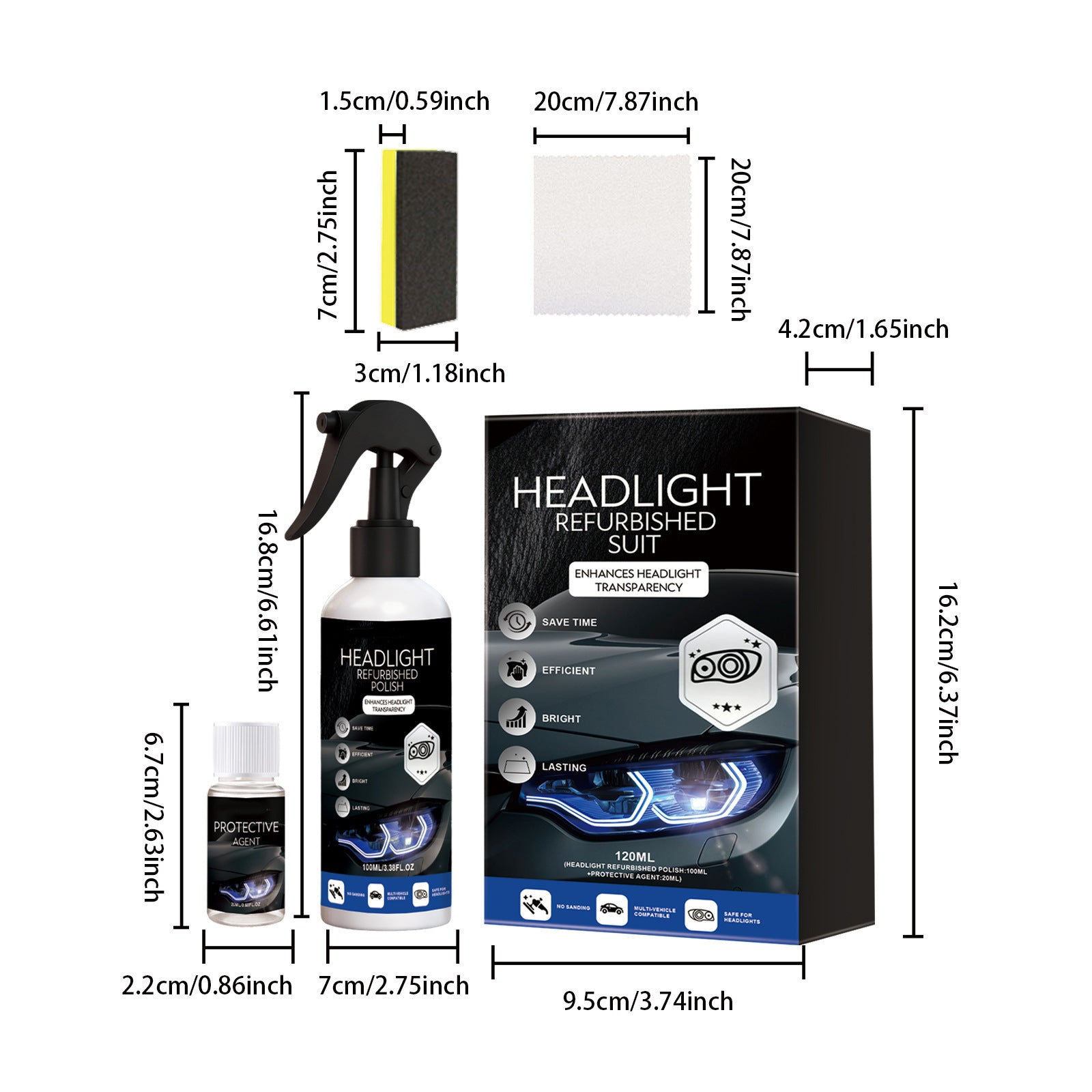 Headlight Restoration Kit with UV Protection