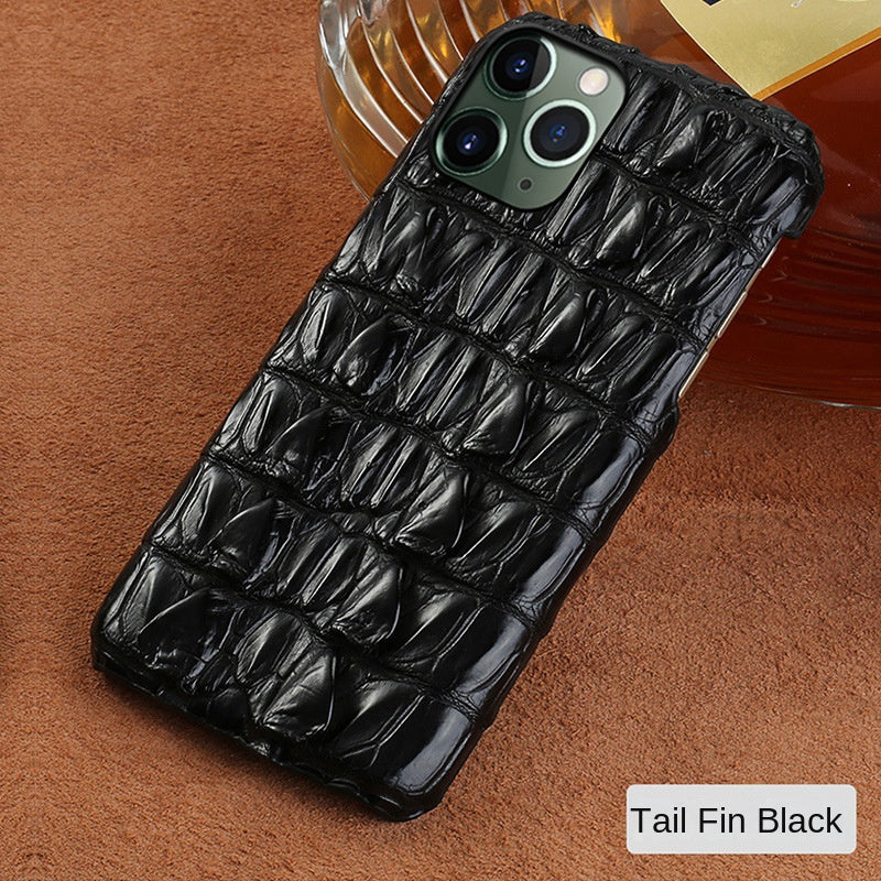 Crocodile-Grain Leather iPhone Case
