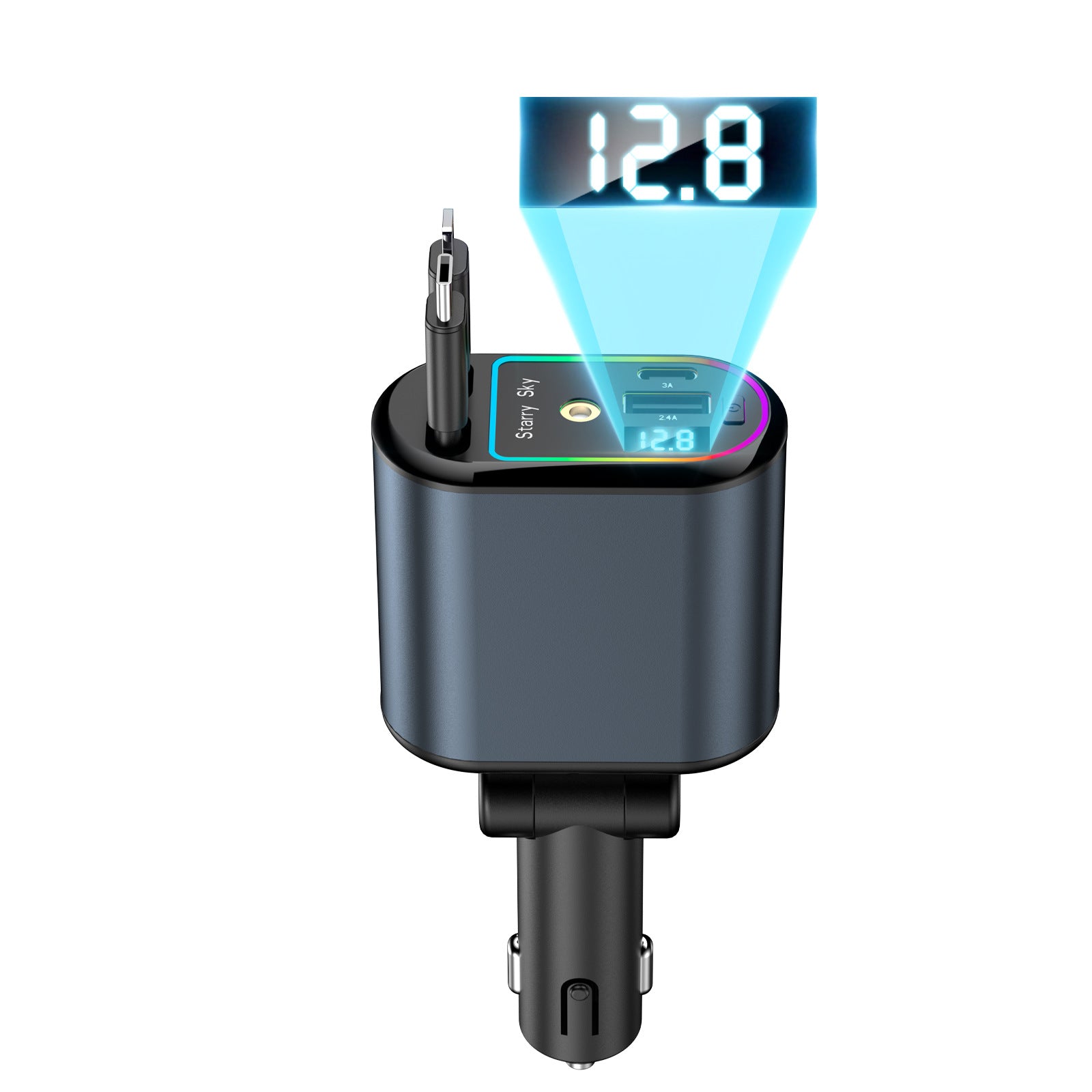 120W Retractable 4-in-1 Car Charger