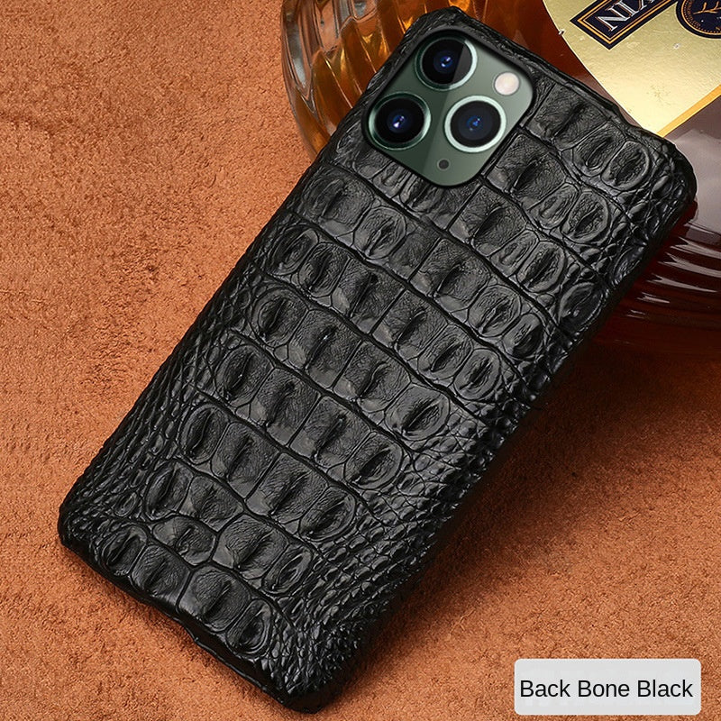 Crocodile-Grain Leather iPhone Case