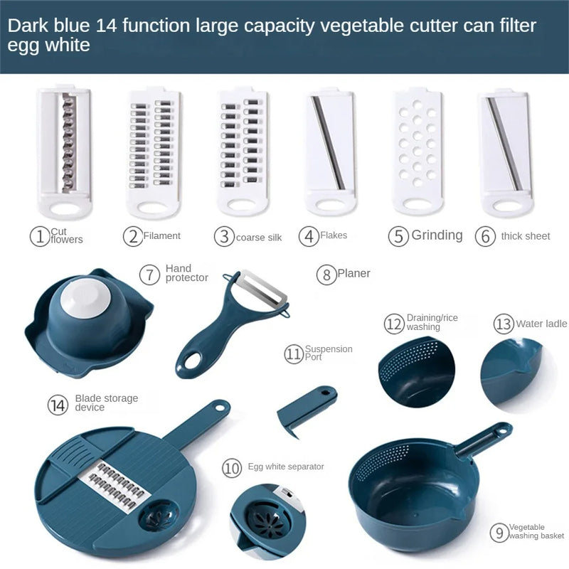 Multi-Blade Vegetable Slicer & Grater with Container
