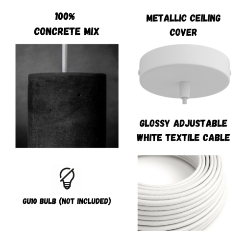 Concrete Pendant Light - Dark Gray