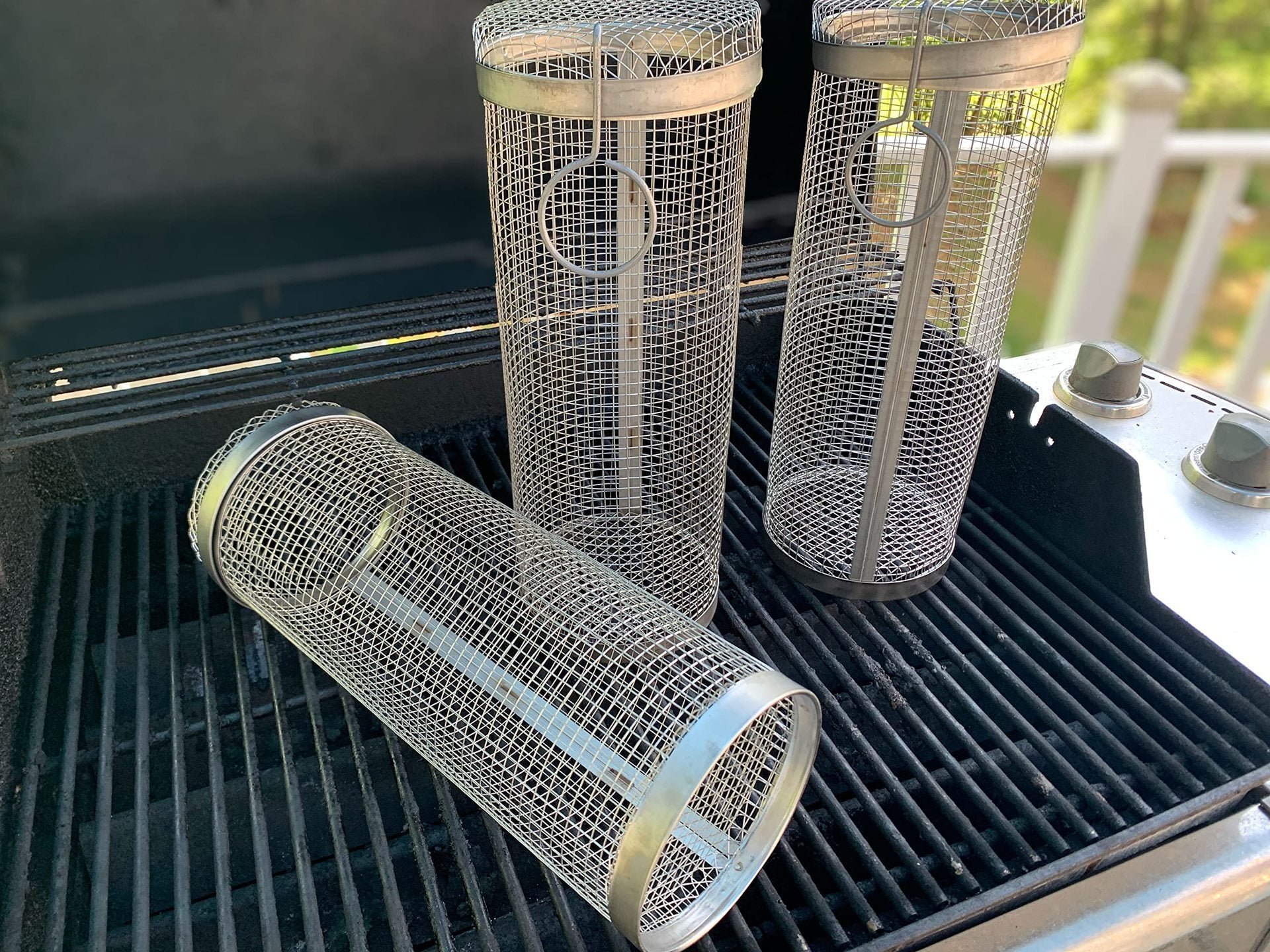 Rolling BBQ Grilling Basket