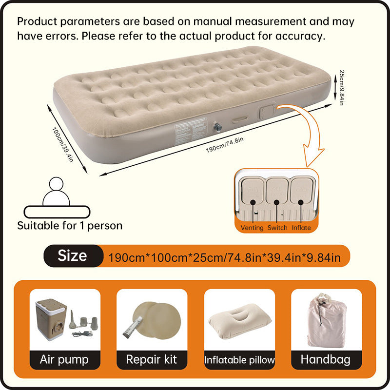 Self-Inflating Camping Air Mattress with Built-In Pump