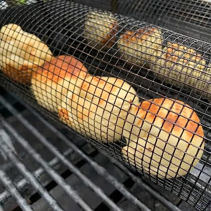 Rolling BBQ Grilling Basket
