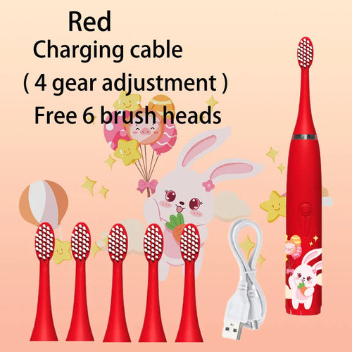 Kids Sonic Electric Toothbrush - Cartoon Design