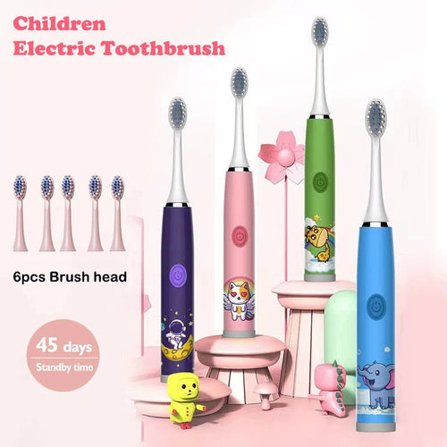 Kids Sonic Electric Toothbrush - Cartoon Design