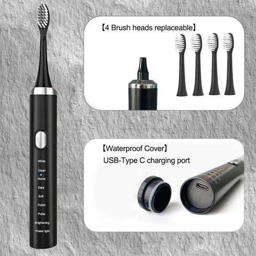 Sonic Electric Toothbrush - USB Rechargeable, 8 Speeds
