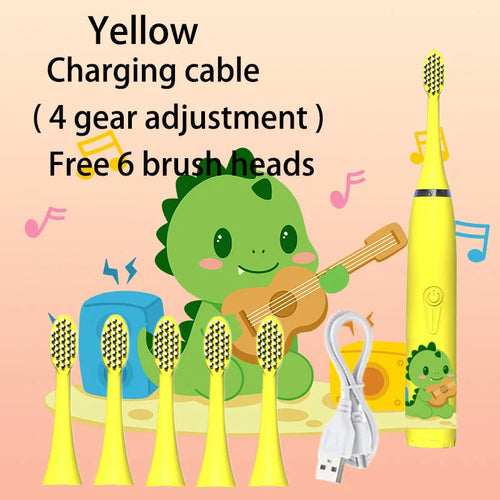 Kids Sonic Electric Toothbrush - Cartoon Design