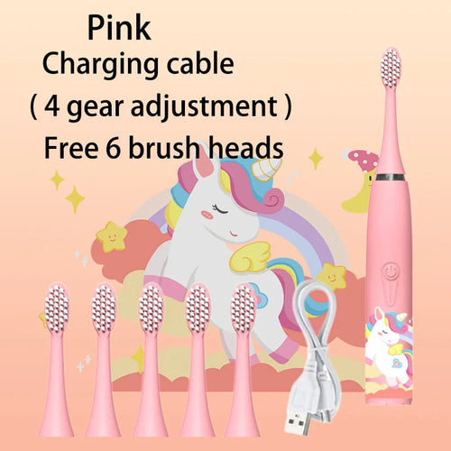 Kids Sonic Electric Toothbrush - Cartoon Design