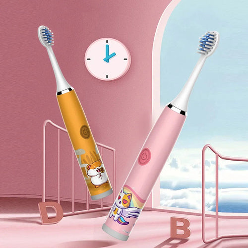 Kids Sonic Electric Toothbrush - Cartoon Design