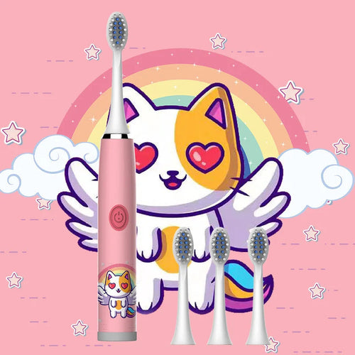 Kids Sonic Electric Toothbrush - Cartoon Design