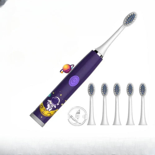 Kids Sonic Electric Toothbrush - Cartoon Design